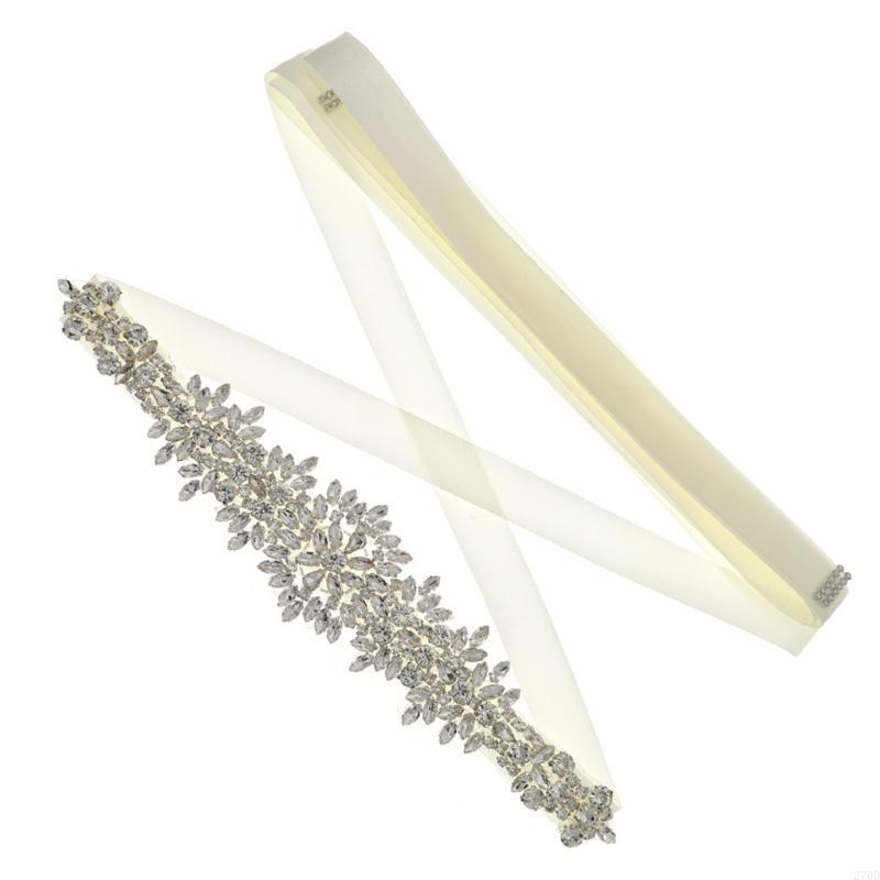 Bridal Sash Ribbon - وشاح الزفاف الكريستال الفاخر أحجار الراين