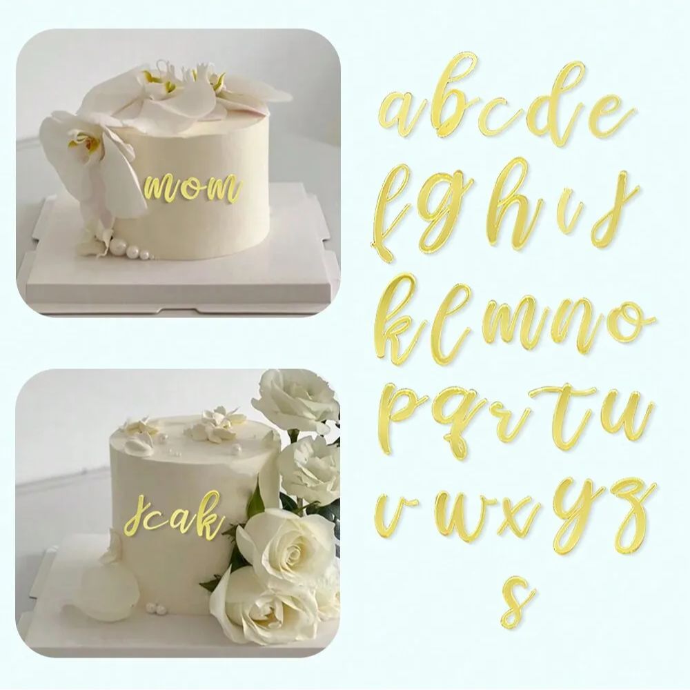 Wedding Z - 1 مجموعة مرآة ذهبية أكريليك A-Z