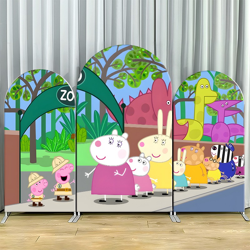 Wedding Zoo - غطاء خلفية مقوس ثنائي الأبعاد بطبقة