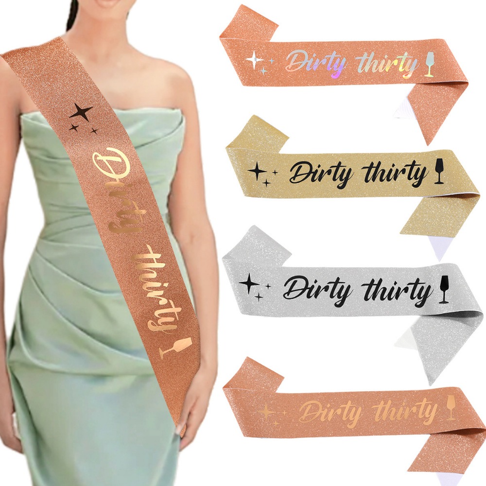 Bride Tribe Sash - وشاح قذر وثلاثين من الساتان اللامع