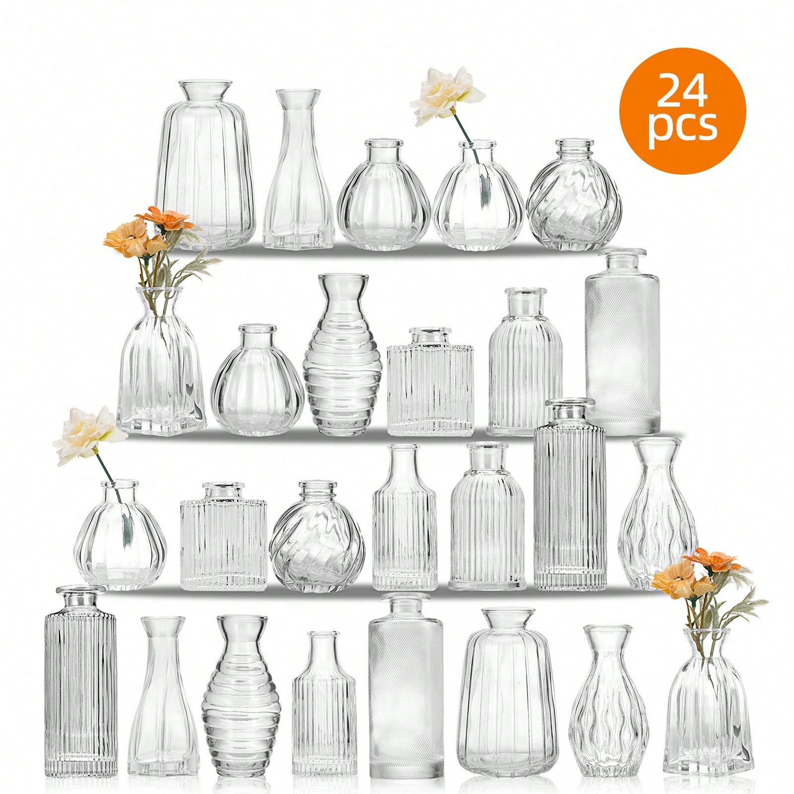 مجموعة مزهريات زجاجية صغيرة لل - مراجعة Wedding Supply Rentals وسعره