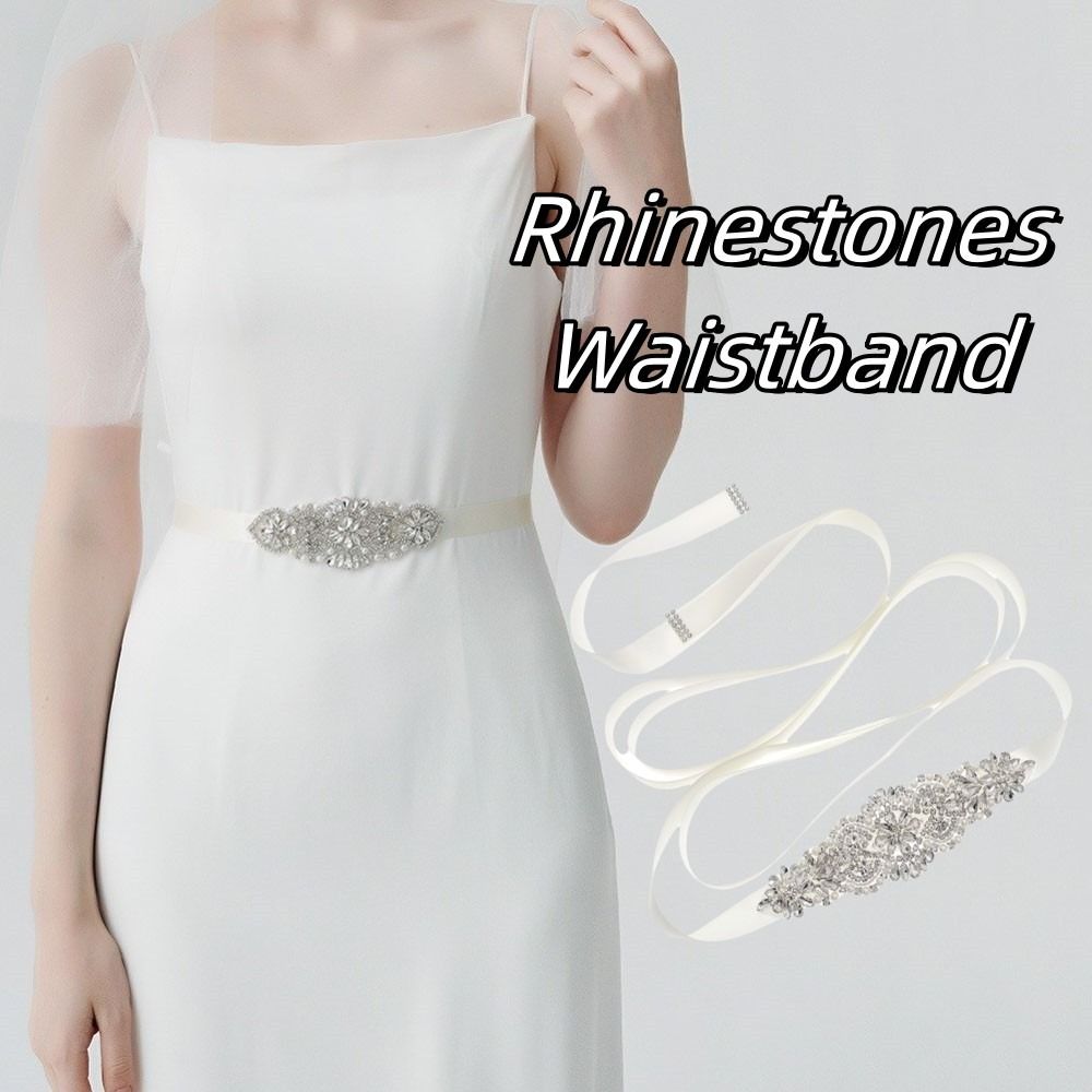 حزام زفاف أنيق بشريط فضي طويل  - مراجعة Bridal Sash Ribbon وسعره